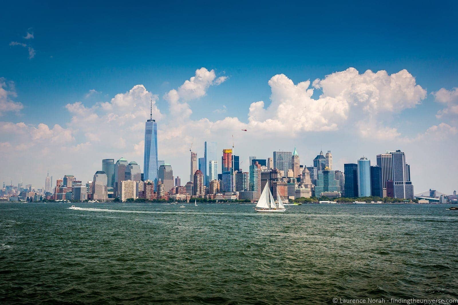 Manhattan skyline from the sea