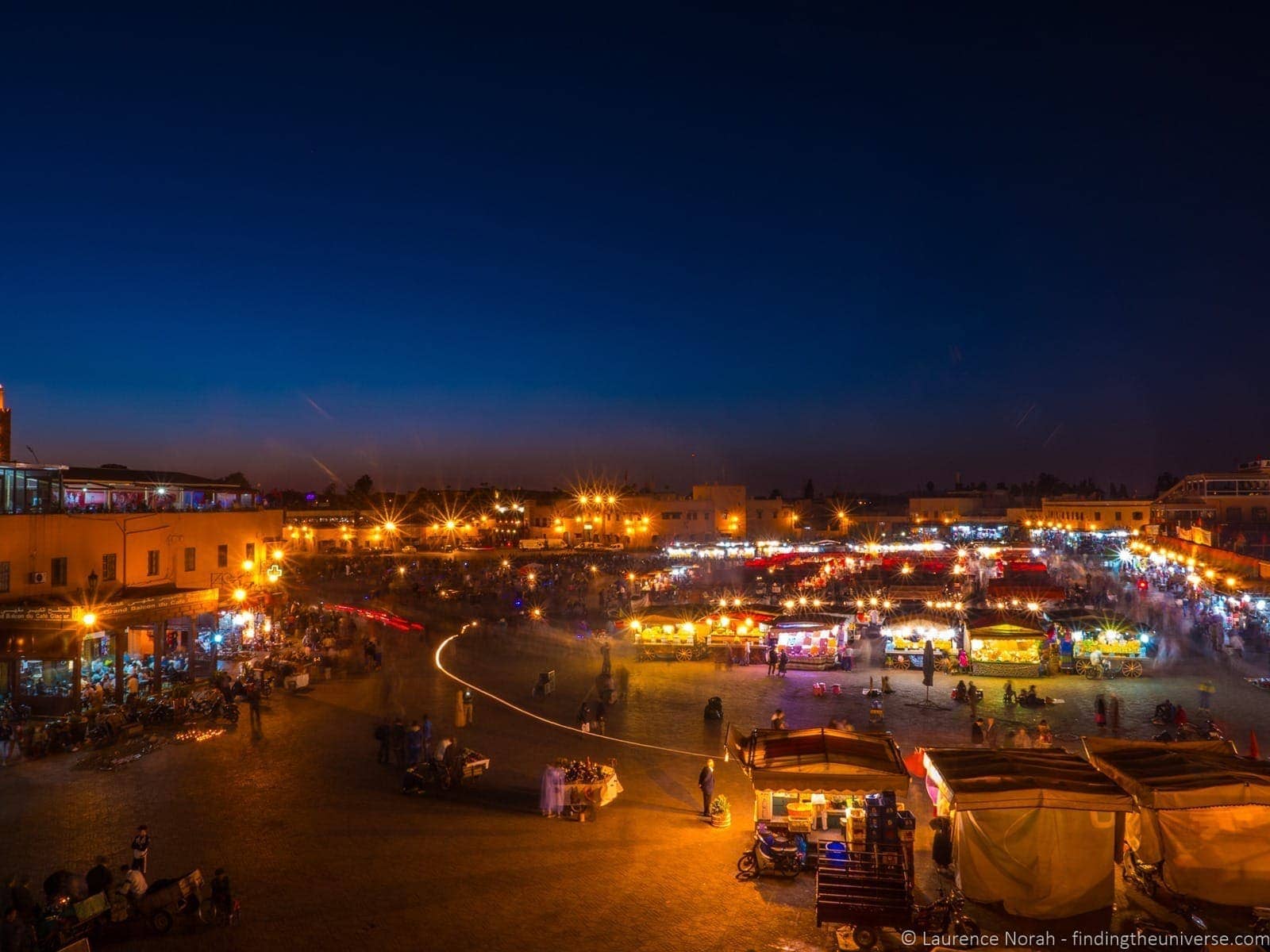 Marrakech square at night