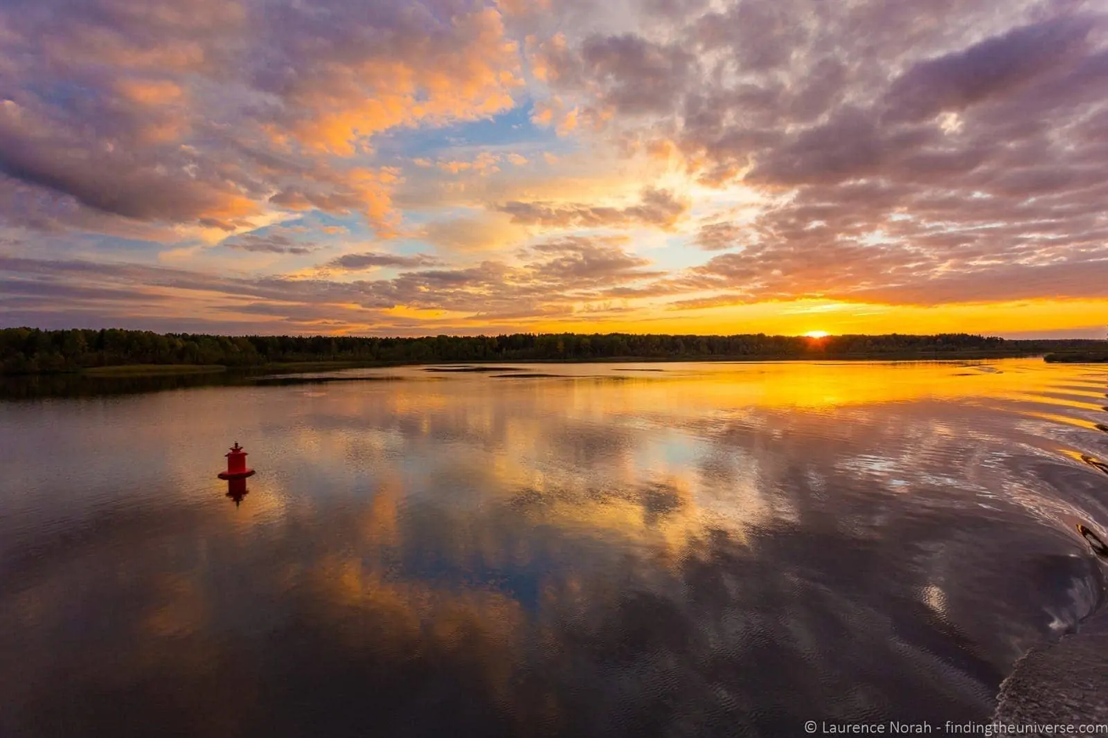 Russia river cruise sunset from boat 3