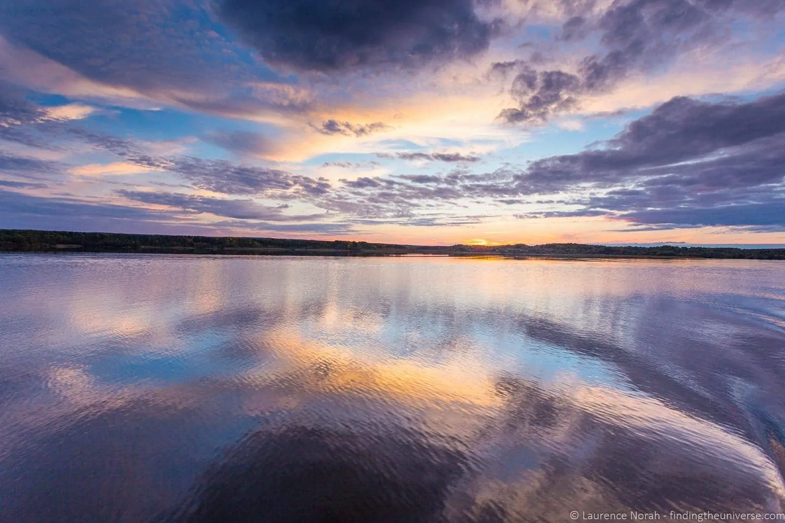 Russia river cruise sunset from boat 4