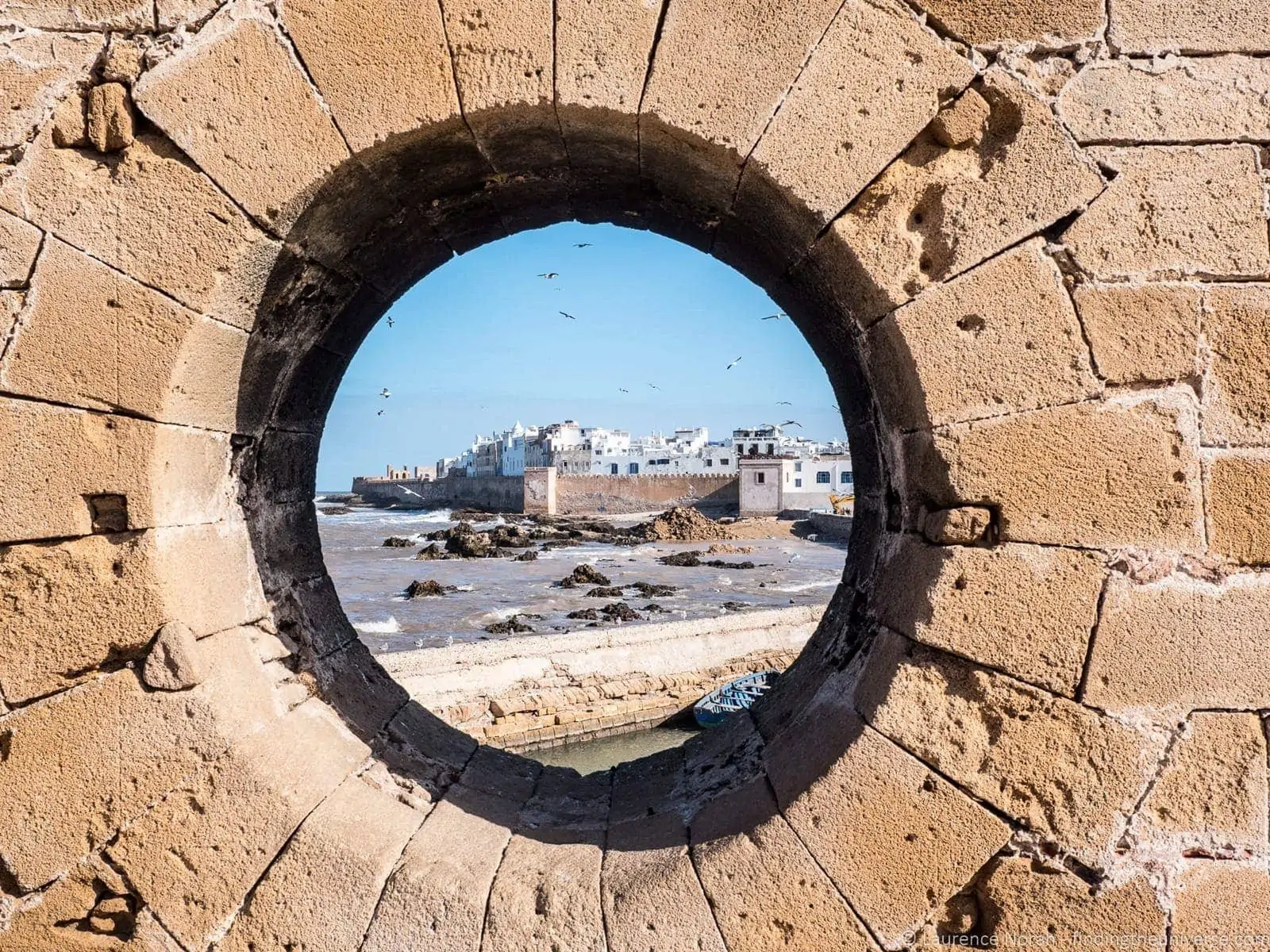 Circular hole wall Essaouira Morocco Circular hole wall Essaouira Morocco