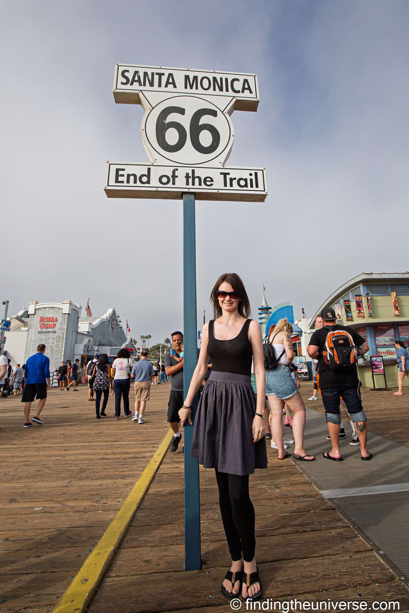 Route 66 End Sign California Santa Monica Pier by Laurence Norah