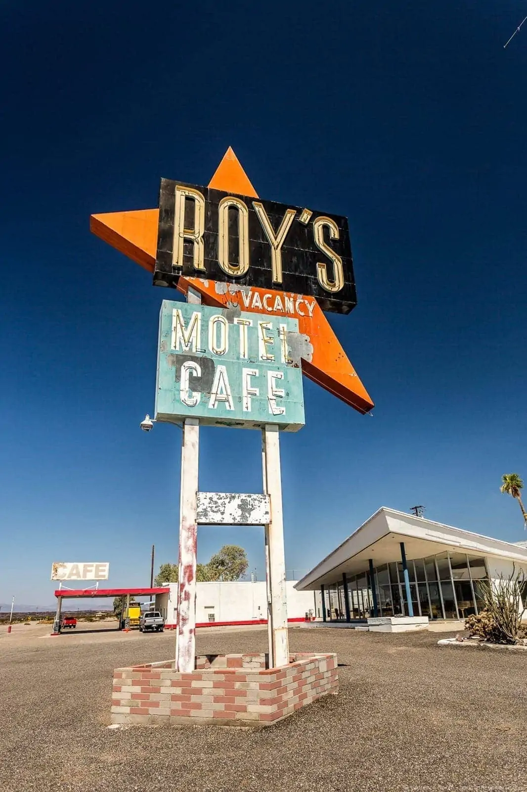 Roys cafe sign Route 66 California Roys cafe sign Route 66 California