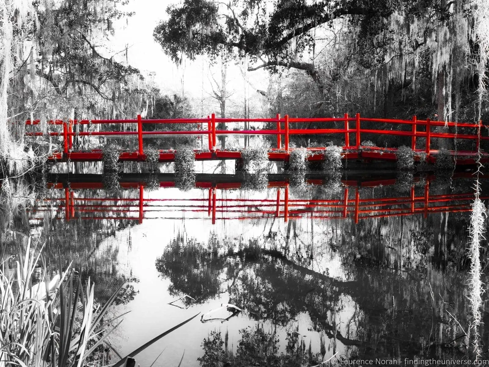 Red bridge Magnolia Plantation Charleston