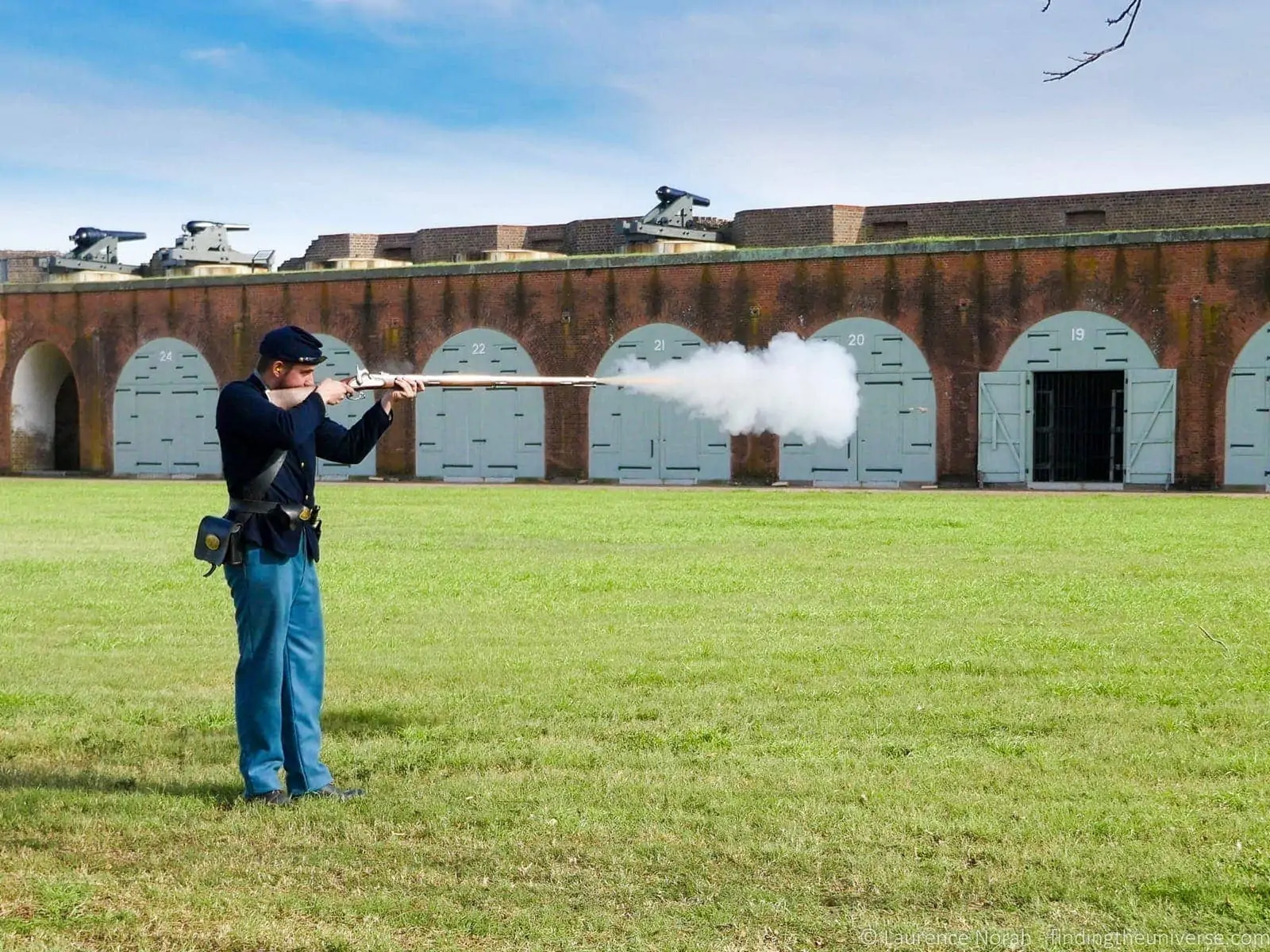 Musket demonstration at Fort Pulaski near Savannah Georgia