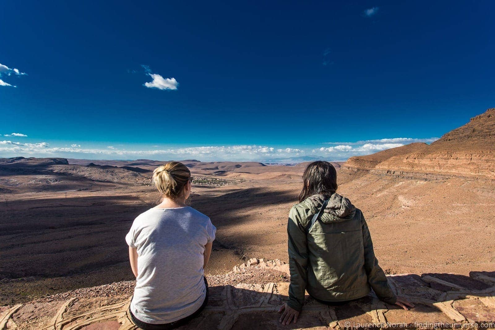 Girls enjoying Moroccon landscape