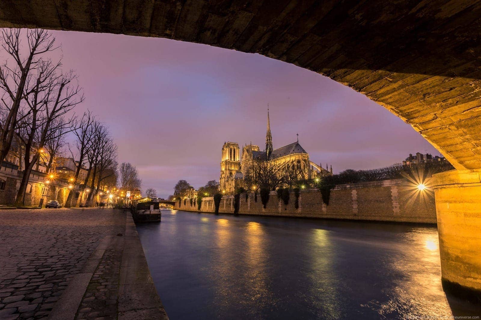 Notre dame at dusk