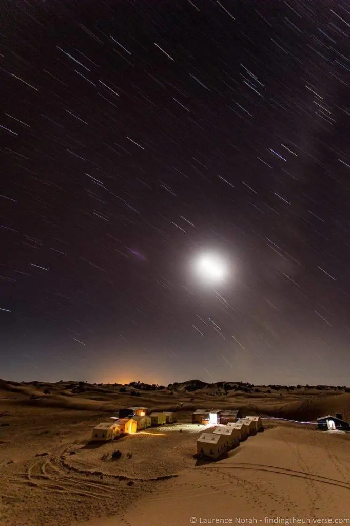 Star trails over Morocco