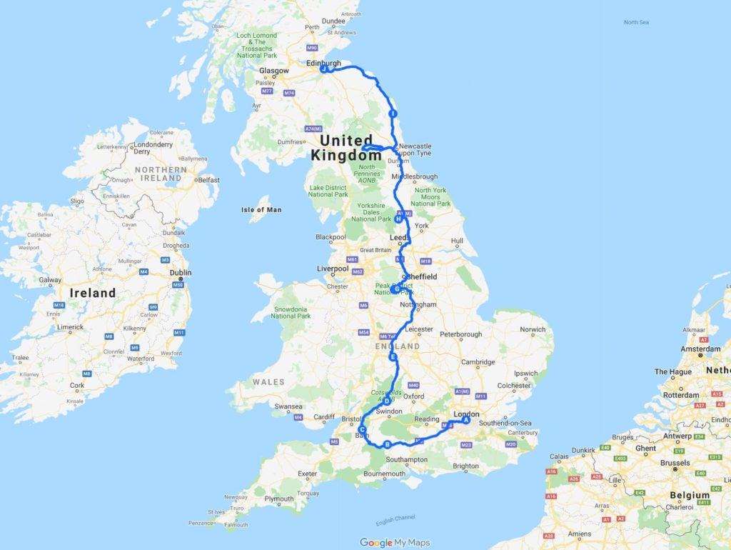 road trip planner england