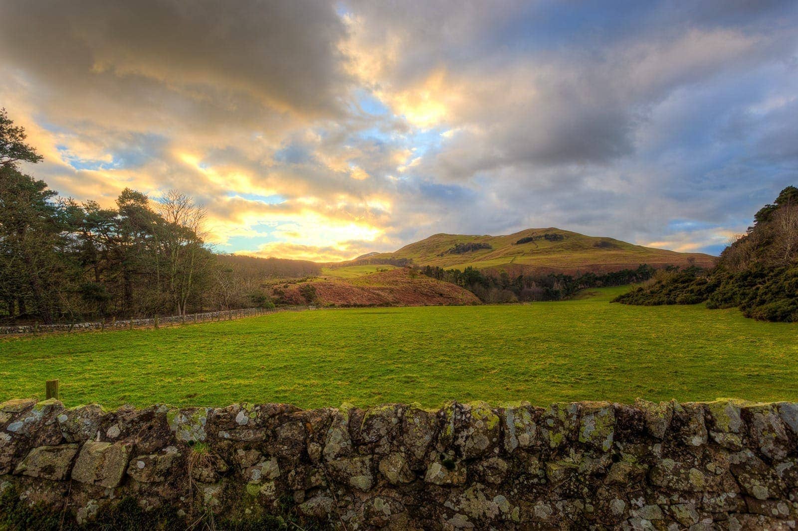 Pentland sunset fields