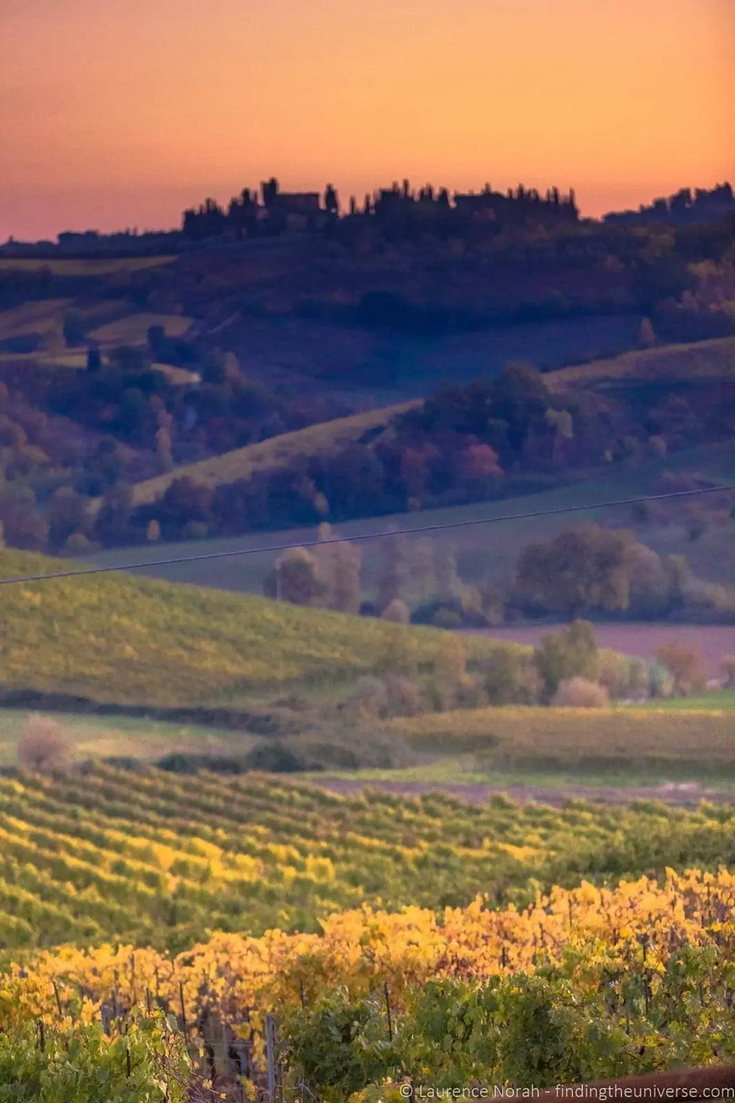 Sunset over San Gimigiano Tuscany