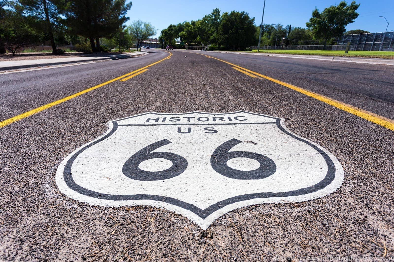 Route 66 road marker