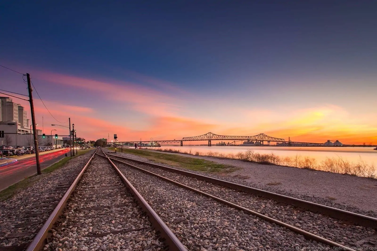 Baton Rouge sunset tracks