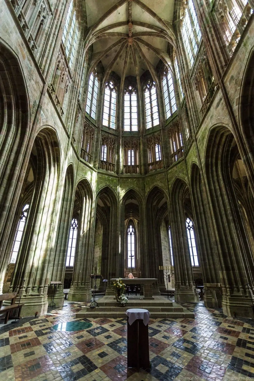 Inside the abbey at the summit of Mont-Saint-Michel