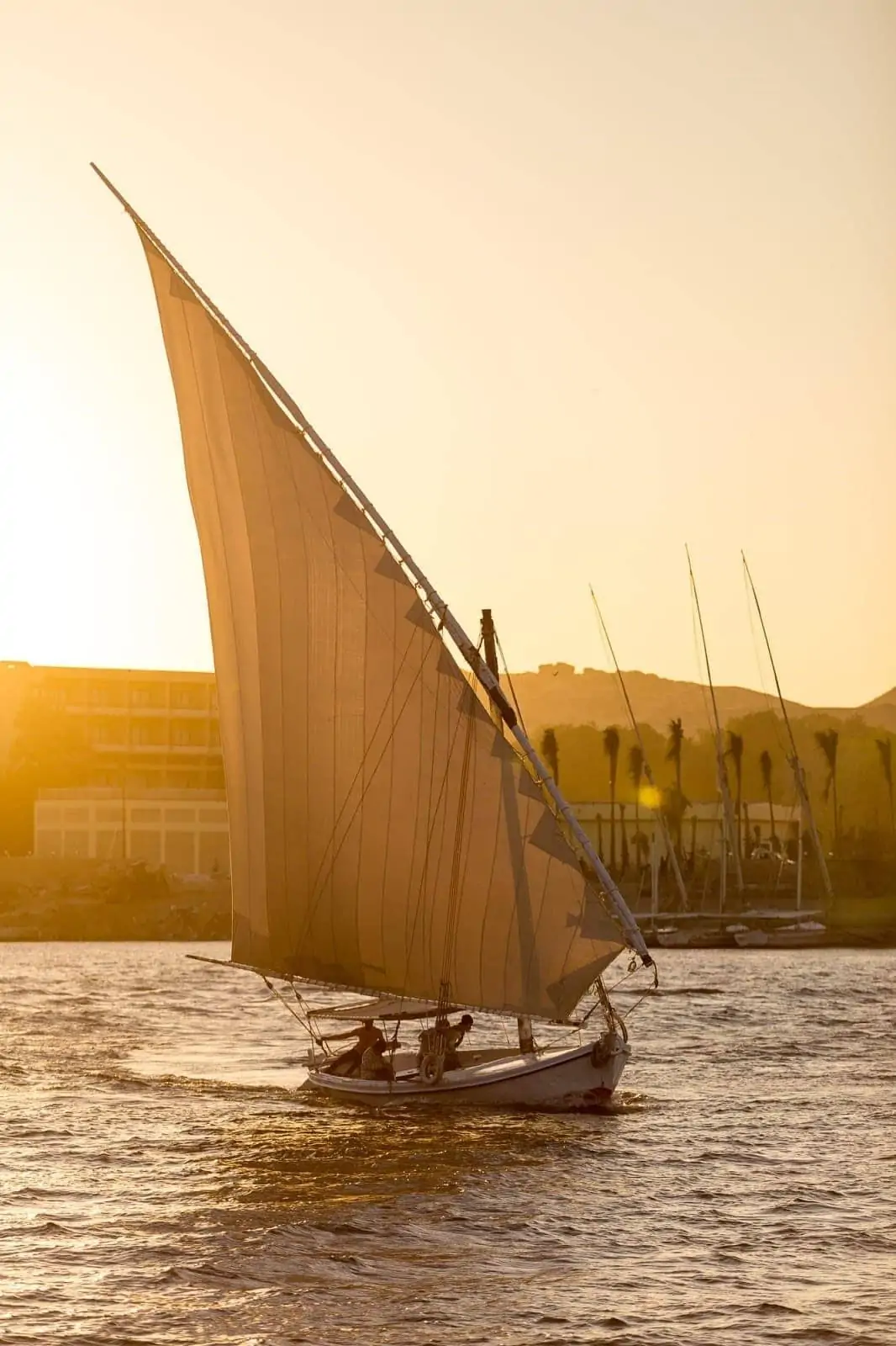 Sail boat on NIle River Sail boat on NIle River