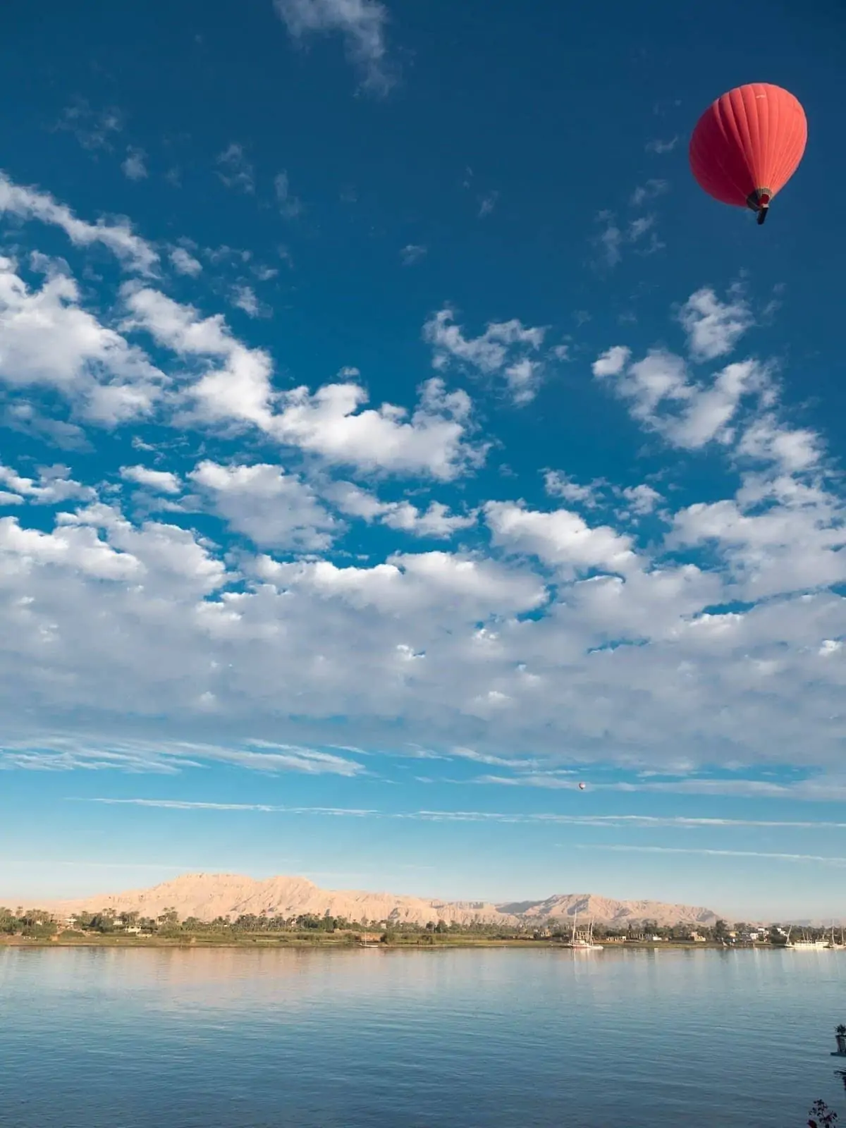 Sunrise balloon ride Nile Egypt Sunrise balloon ride Nile Egypt