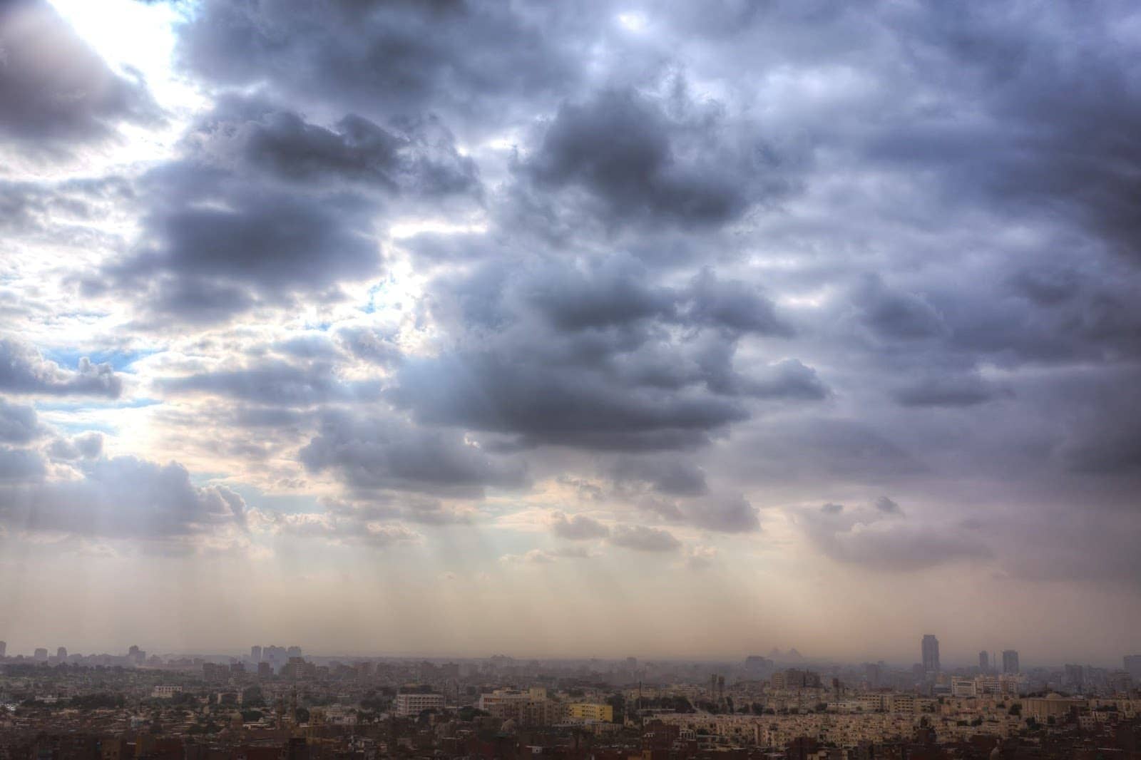 View of Pyramids across Cairo