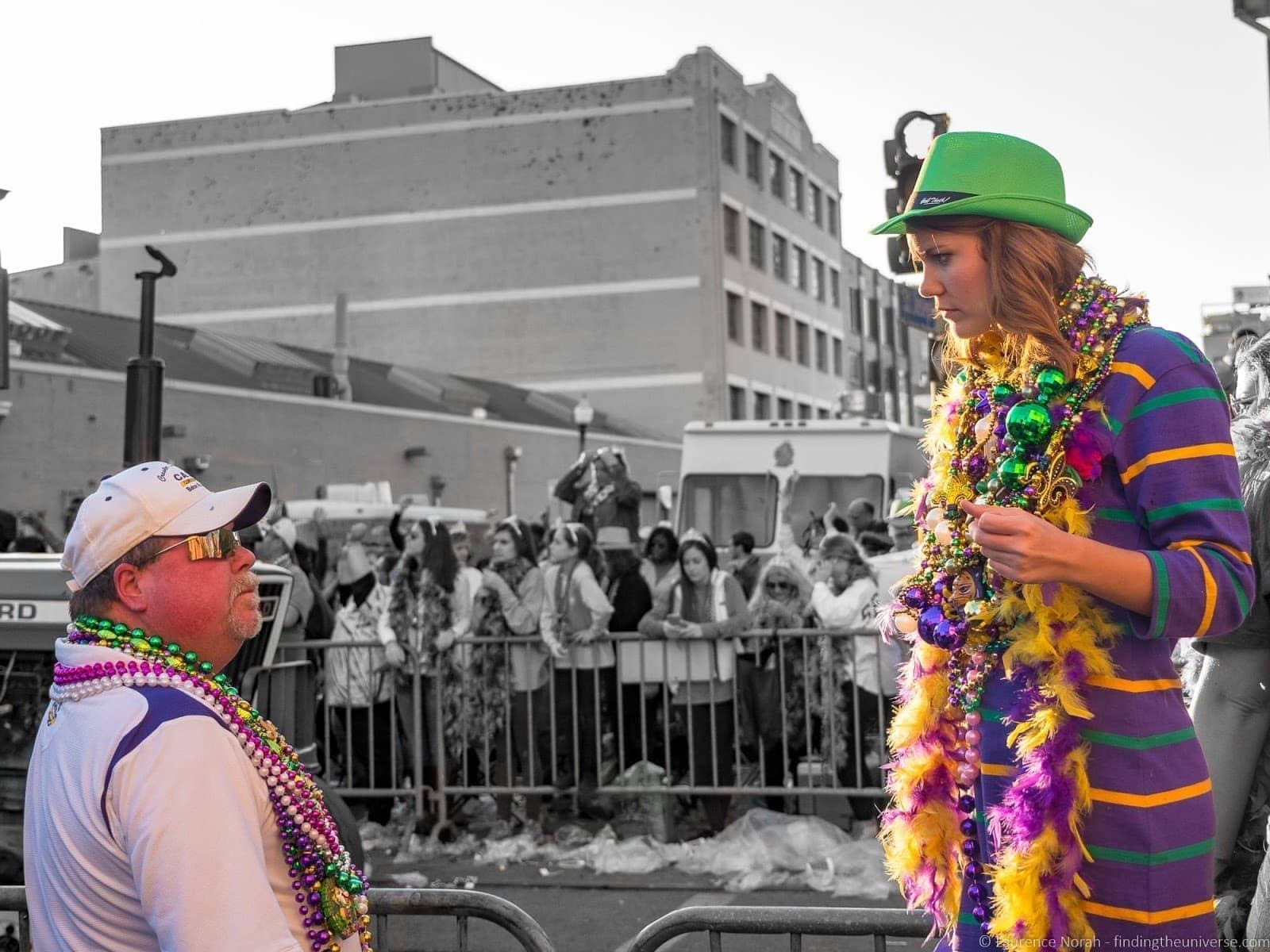 Girl in Mardi Gras Outfit New Orleans