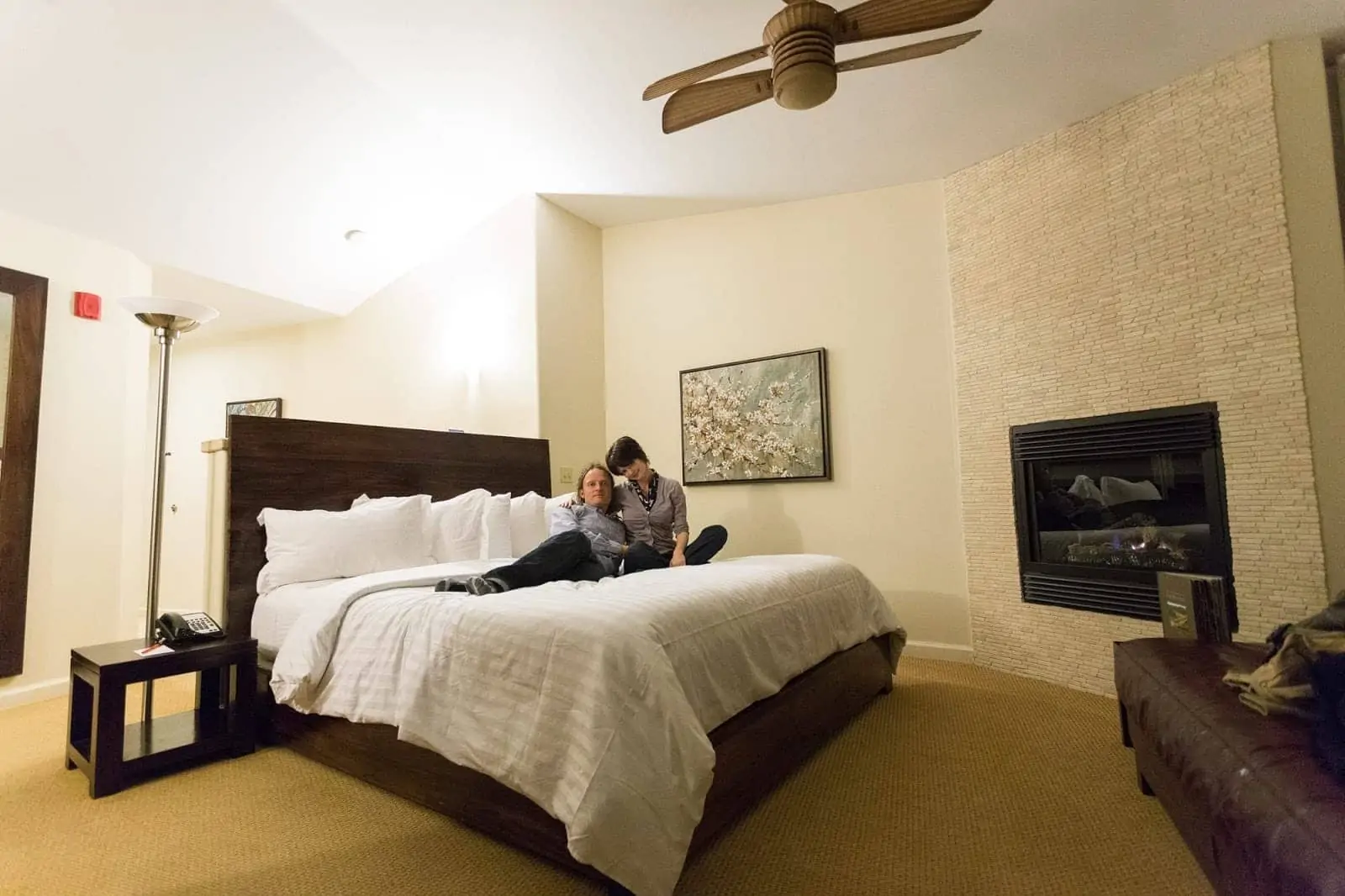 Laurence and Jess on bed Colibri Hotel Cambria California Laurence and Jess on bed Colibri Hotel Cambria California