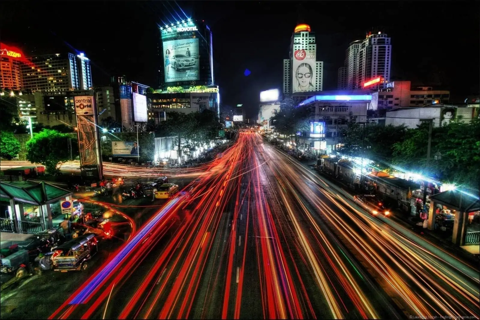 Bangkok traffic night scene Bangkok traffic night scene