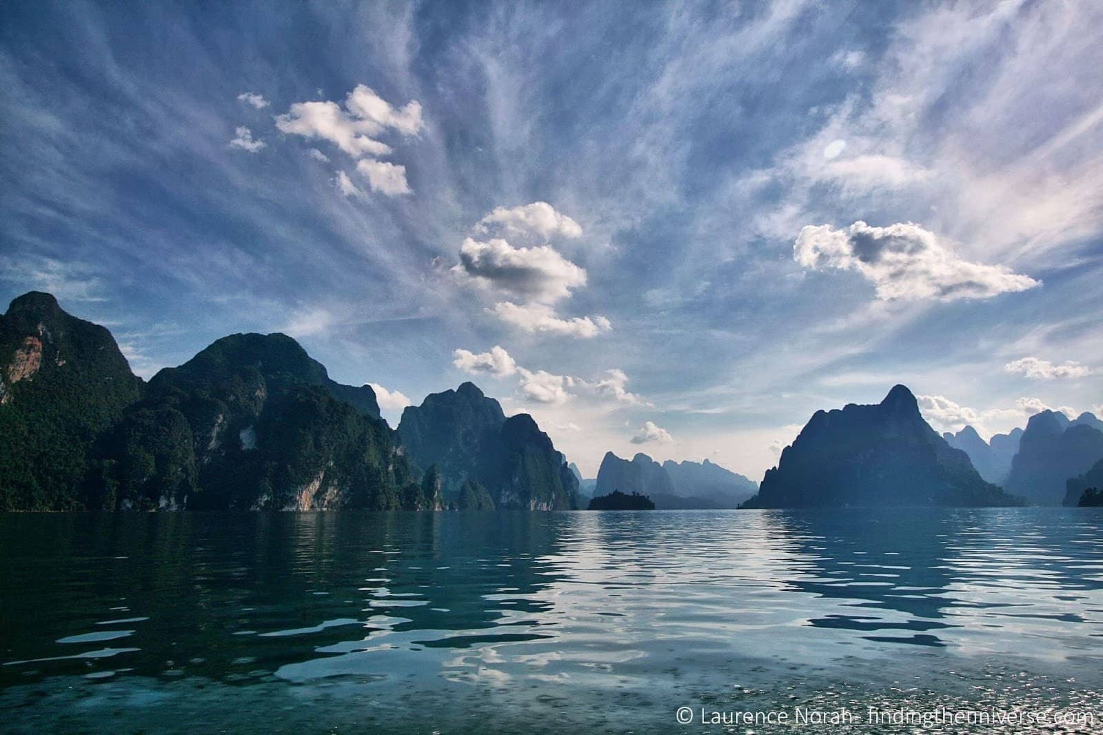 Khao sok lake reflection limestone karsts watermark scaled