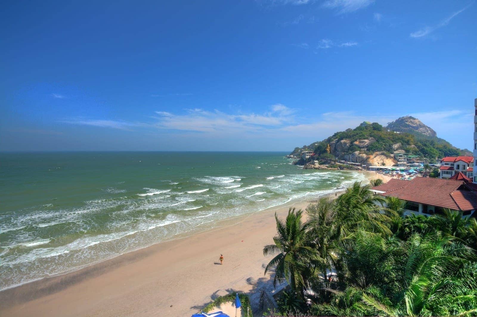 View from roof of Nern Chalet Hua Hin Beach Thailand