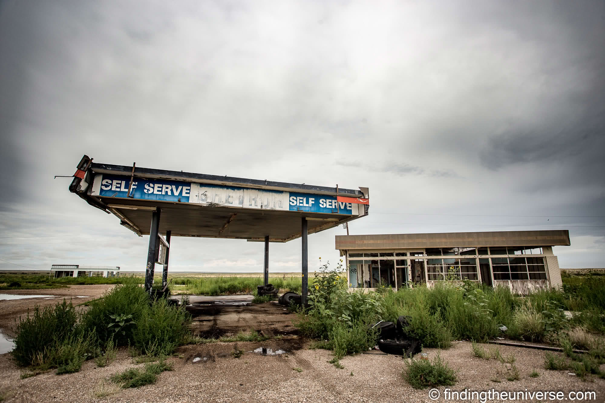 Route 66 Texas Abandoned Gas Station Glenrio I-40 exit by Laurence Norah
