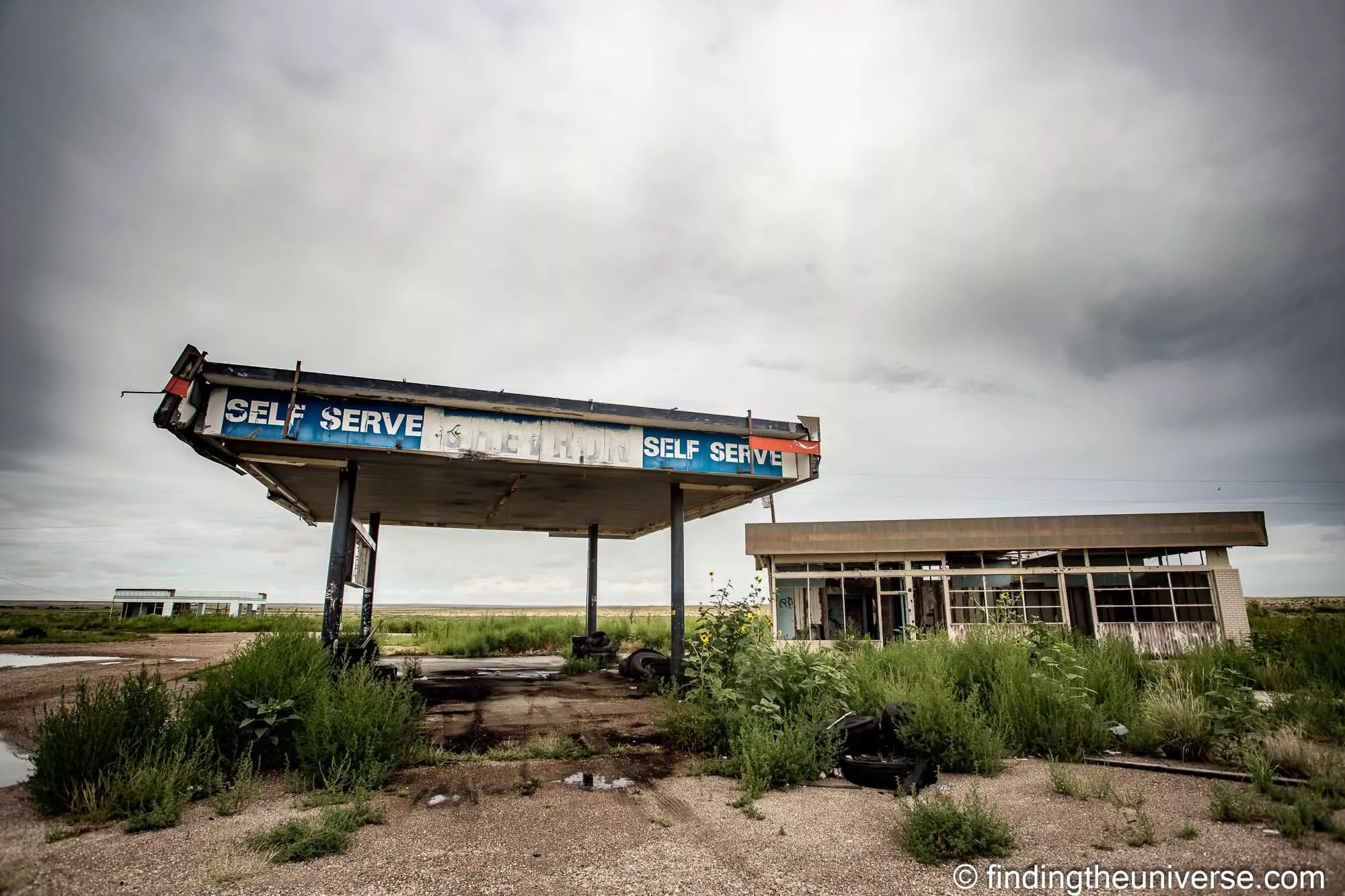 Route 66 Texas Abandoned Gas Station Glenrio I-40 exit by Laurence Norah