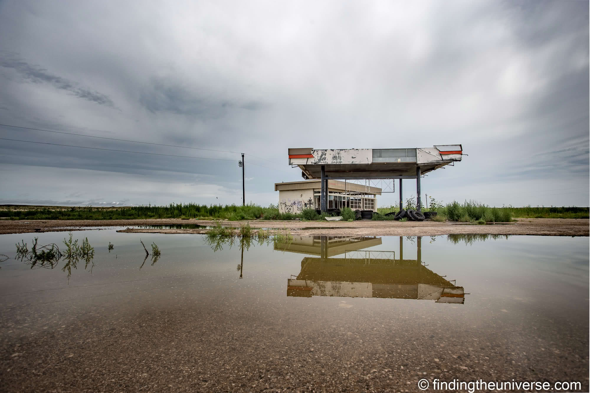 Route 66 Texas Abandoned Gas Station Glenrio I-40 exit by Laurence Norah