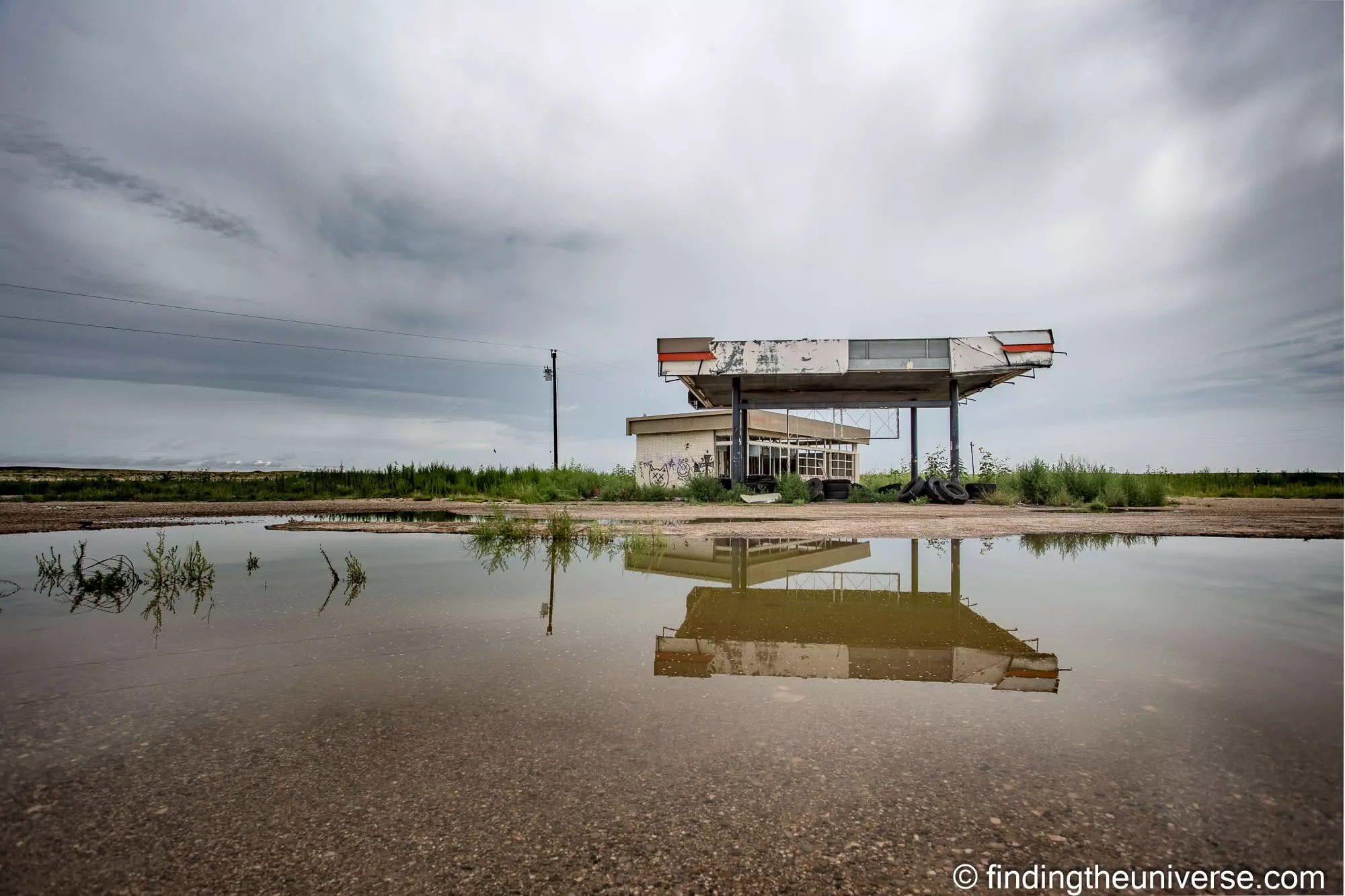 Route 66 Texas Abandoned Gas Station Glenrio I-40 exit by Laurence Norah