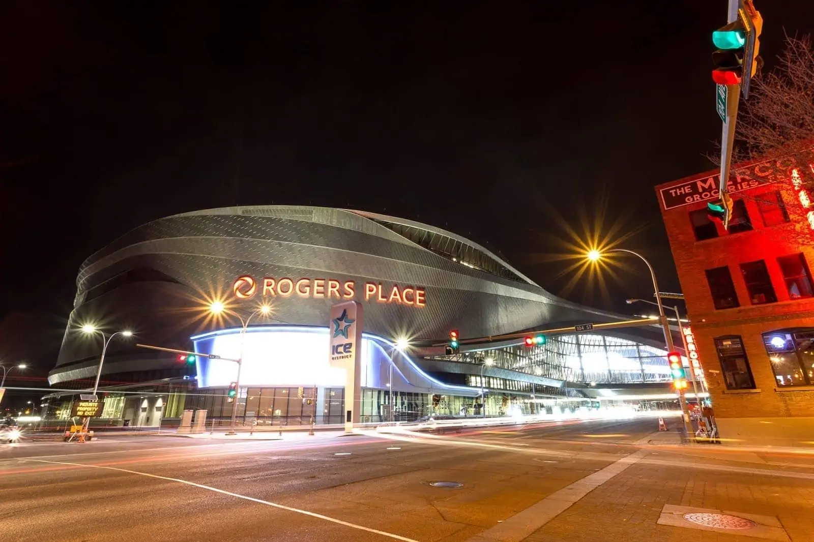 Rogers Place arena exterior in downtown Edmonton