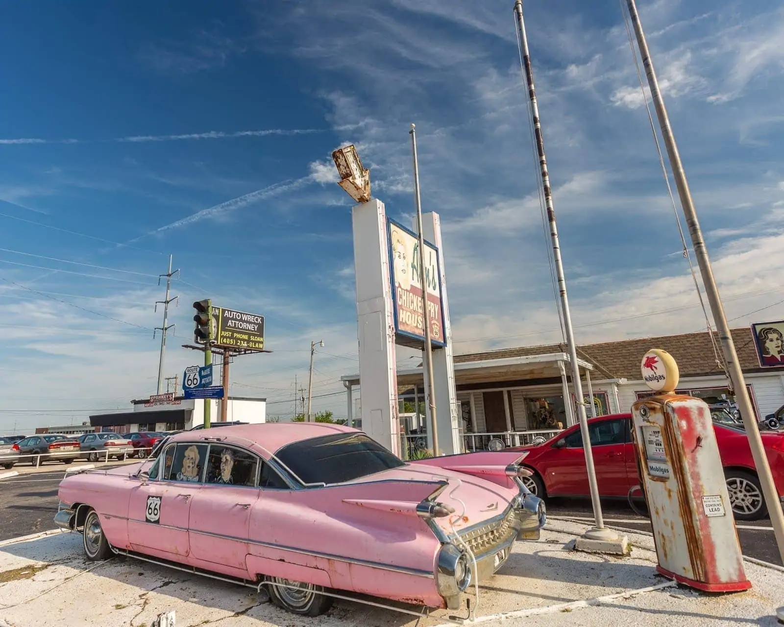 Route 66 ann chicken fry house fast food sign_by_Laurence Norah