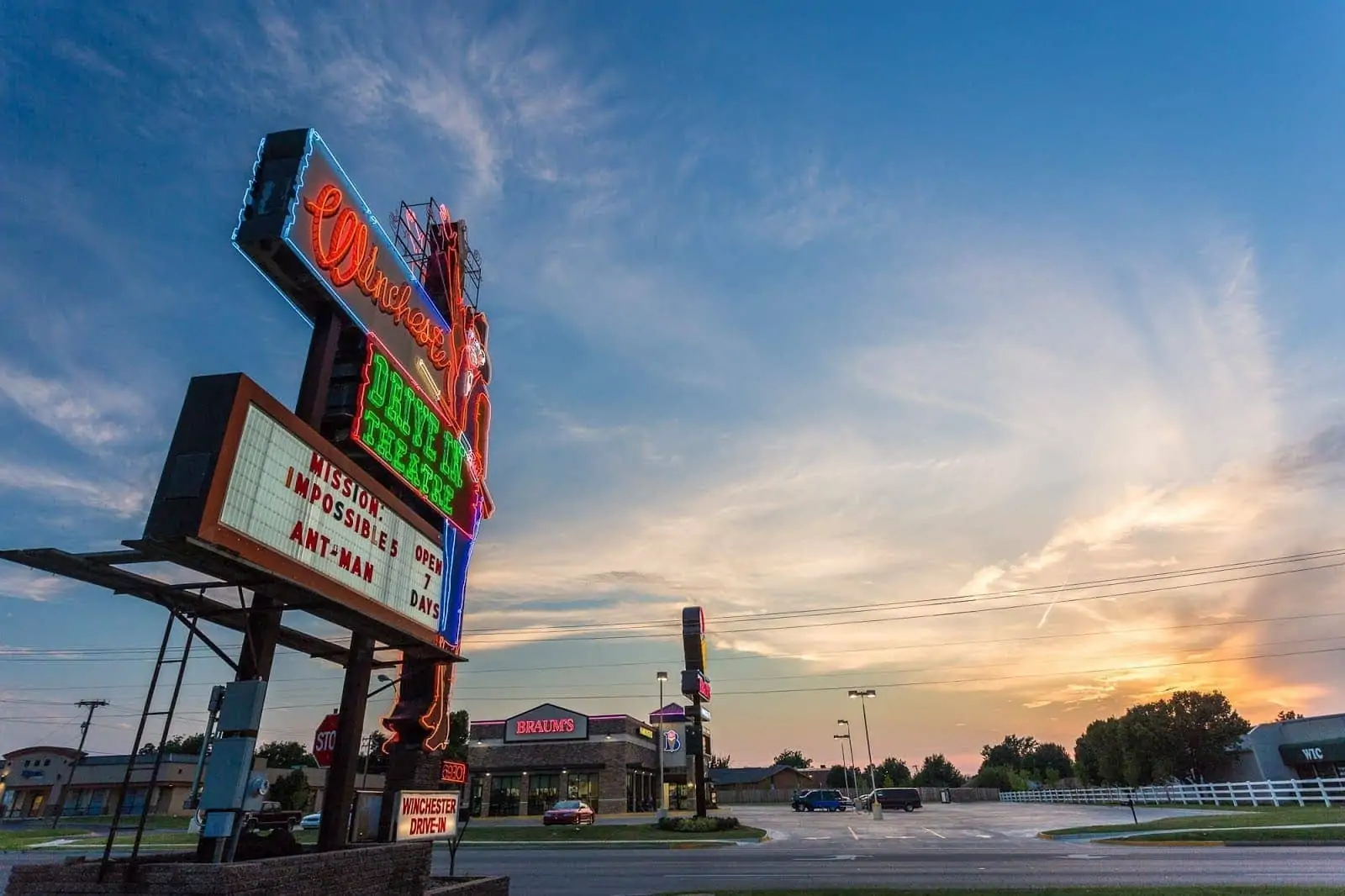 Route 66 drive in movie theatre Route 66 Oklahoma_by_Laurence Norah