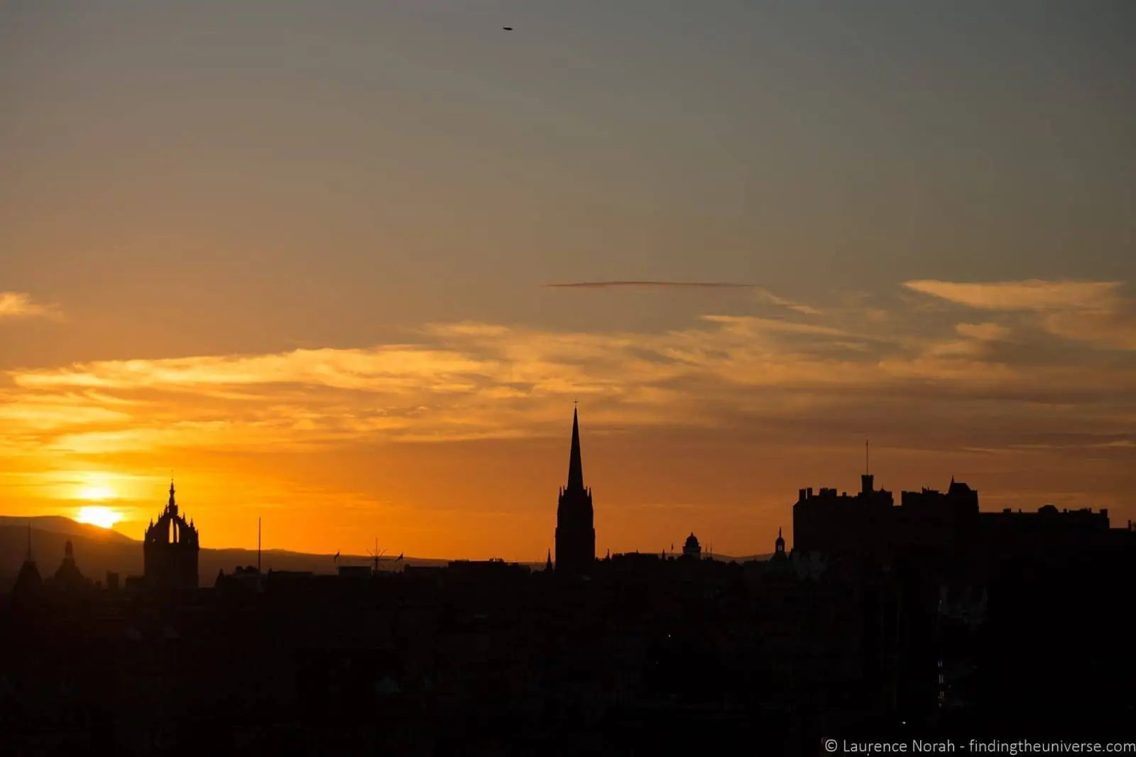 Edinburgh sunset from above Edinburgh sunset from above