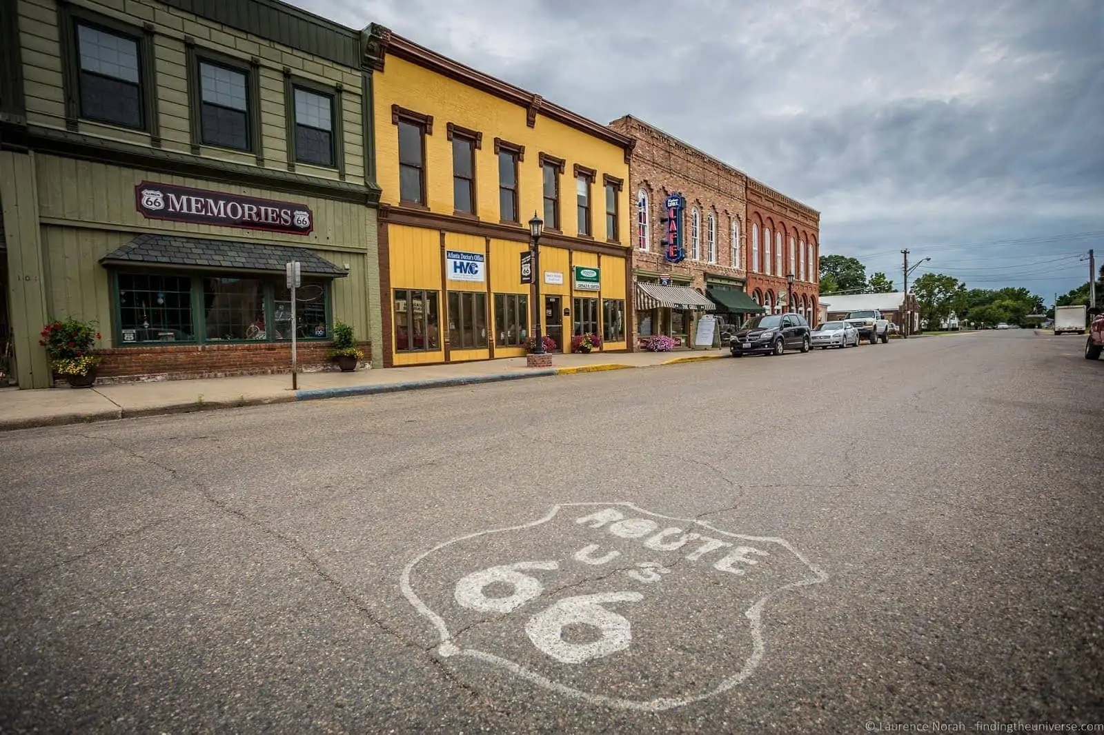 Main street in Atlanta on Route 66, Illinois