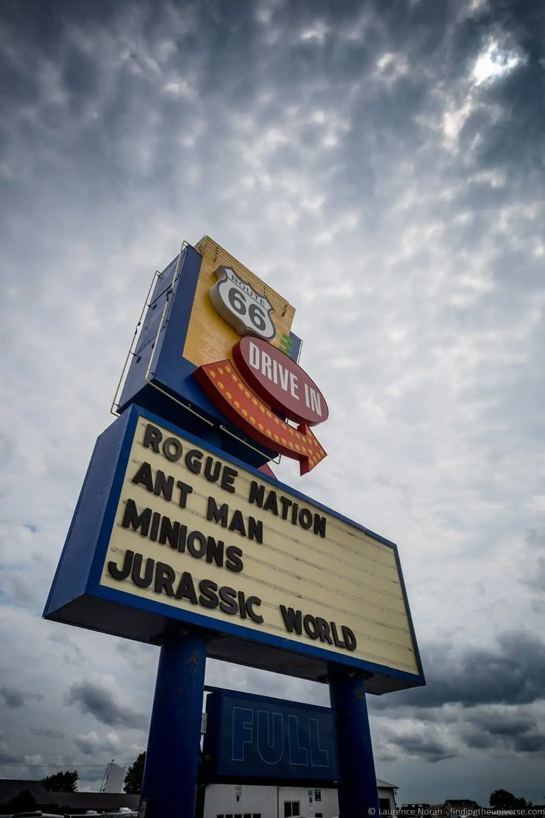 Route 66 Drive-In sign near Springfield, Illinois