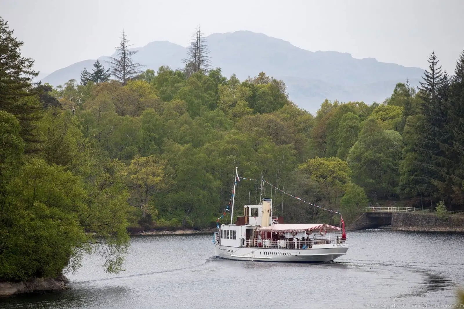 The steamship Sir Walter Scott cruising on Loch Katrine