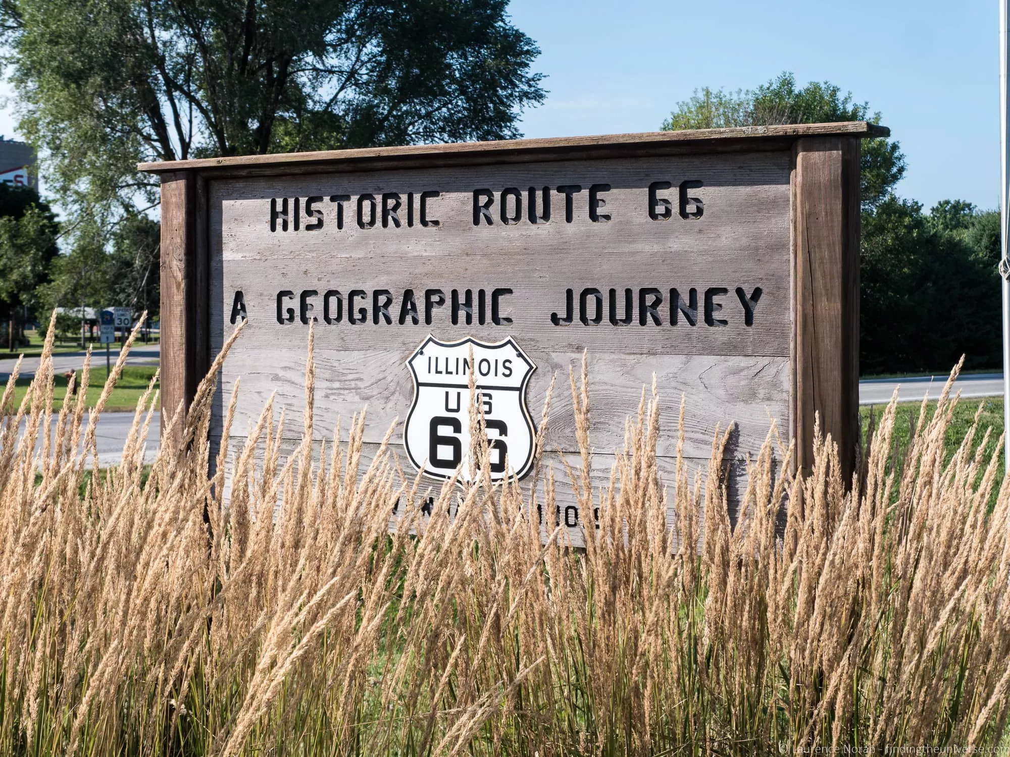 Route 66 Geographic Journey marker near Towanda, Illinois
