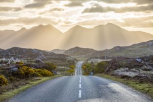 NC500 sunrise light beams