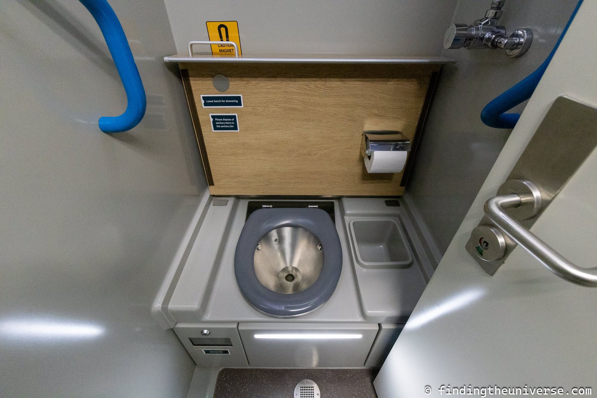 Caledonian Sleeper train in room toilet by Laurence Norah-2