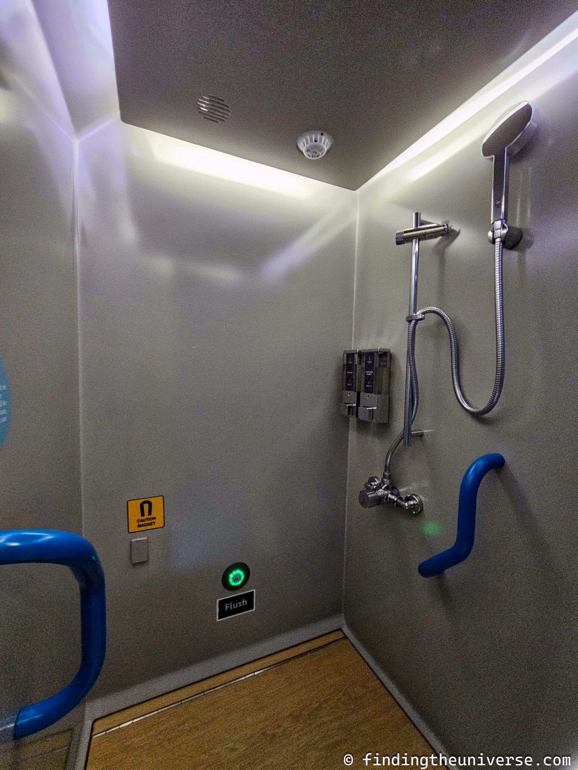 Caledonian Sleeper train shower by Laurence Norah