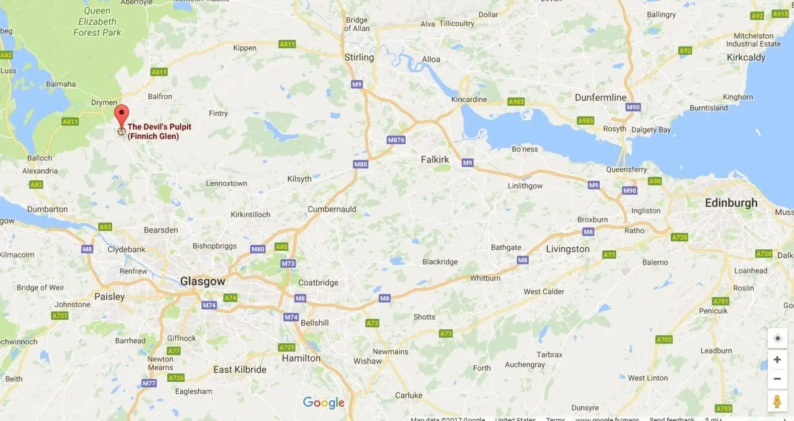 Devils Pulpit location map