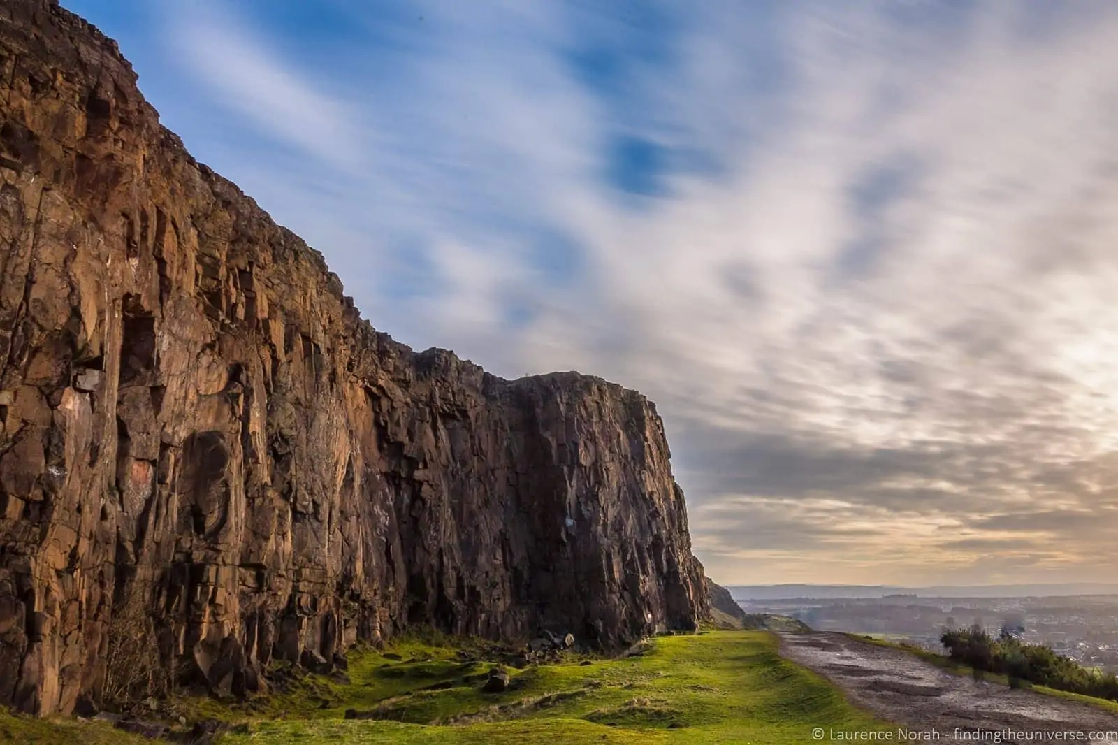 View from Holyrood Park Edinburgh at blue hour