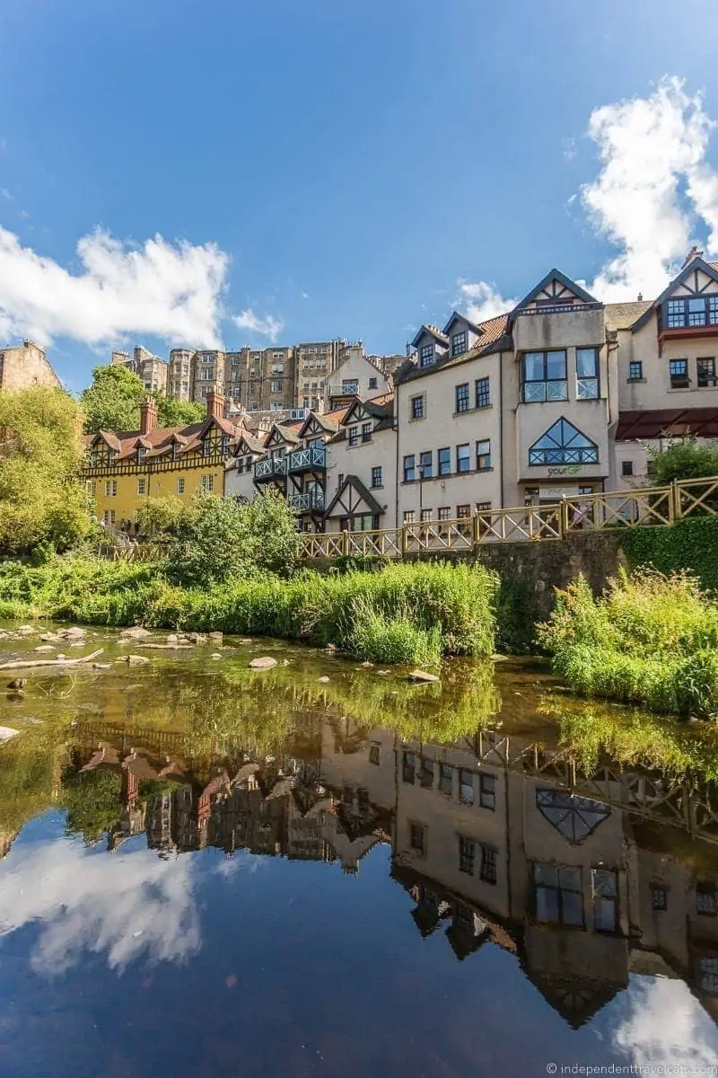 Dean Village Edinburgh historic mill houses on the Water of Leith