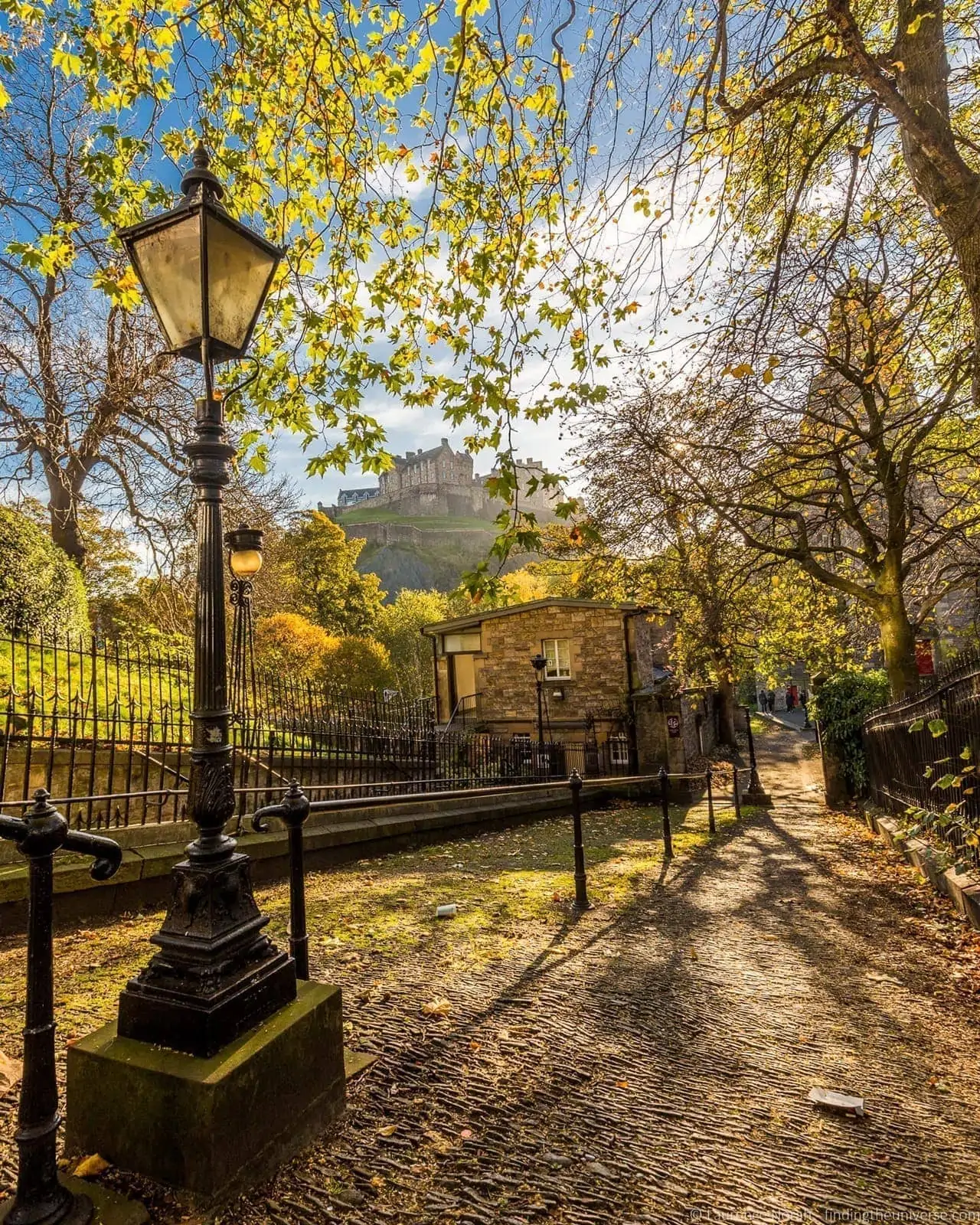 Edinburgh Castle from Princes Street Gardens in autumn