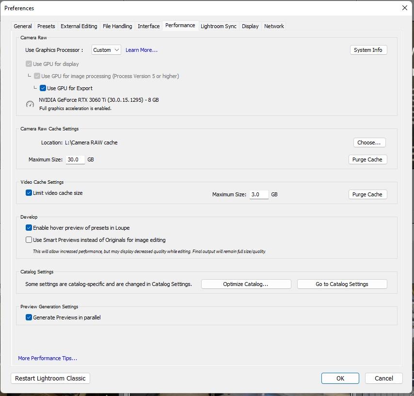 Lightroom GPU acceleration