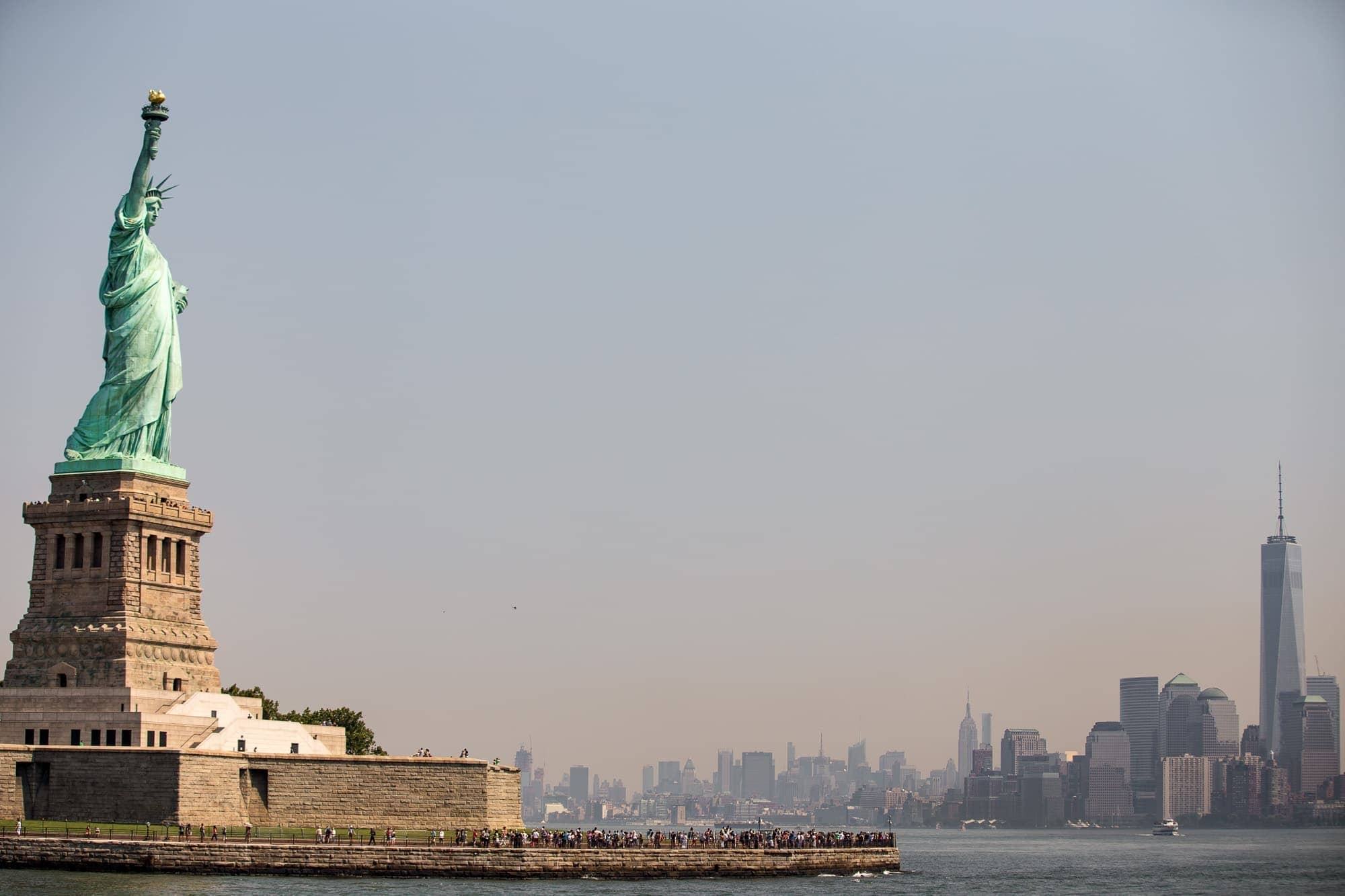 Statue of Liberty and Manhattan Skyline walking tour new york image