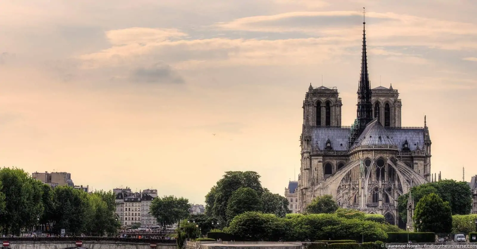 Notre-Dame Cathedral seen from behind, Paris
