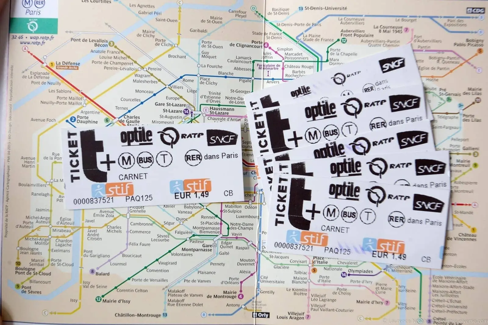 Navigo travel cards for the Paris Metro