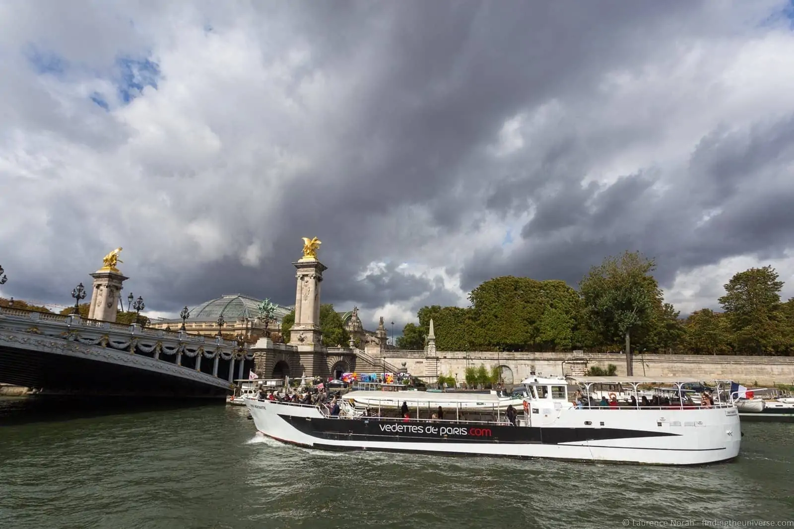 A sightseeing boat on the Seine River, Paris